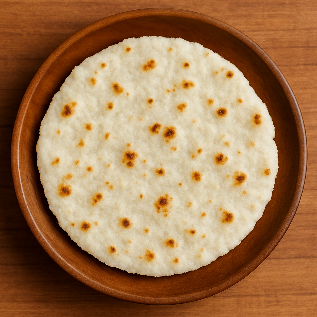Gluten free food served with sorghum flour flatbread, perfect for a balanced gluten free diet and healthy food and snacks.