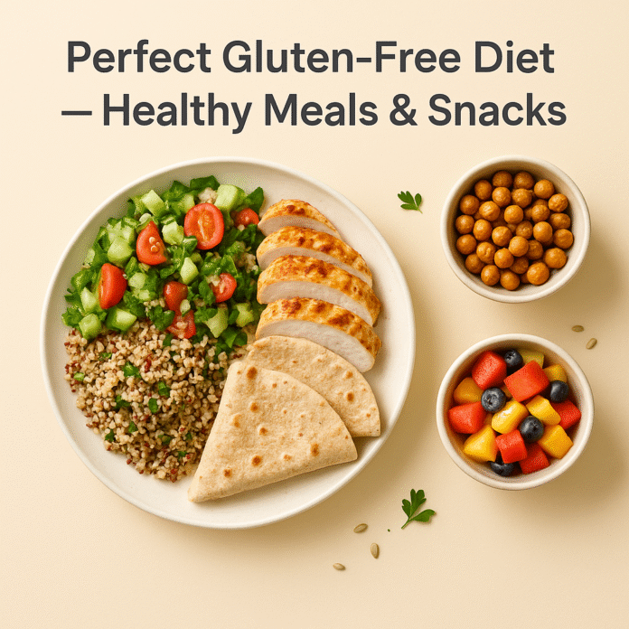 An assortment of gluten free food including baked goods and grains, ideal for a gluten free diet. Prepared using sorghum flour, these dishes are excellent gluten free meals and perfect food and snacks for anyone seeking healthy alternatives within a balanced gluten free lifestyle.