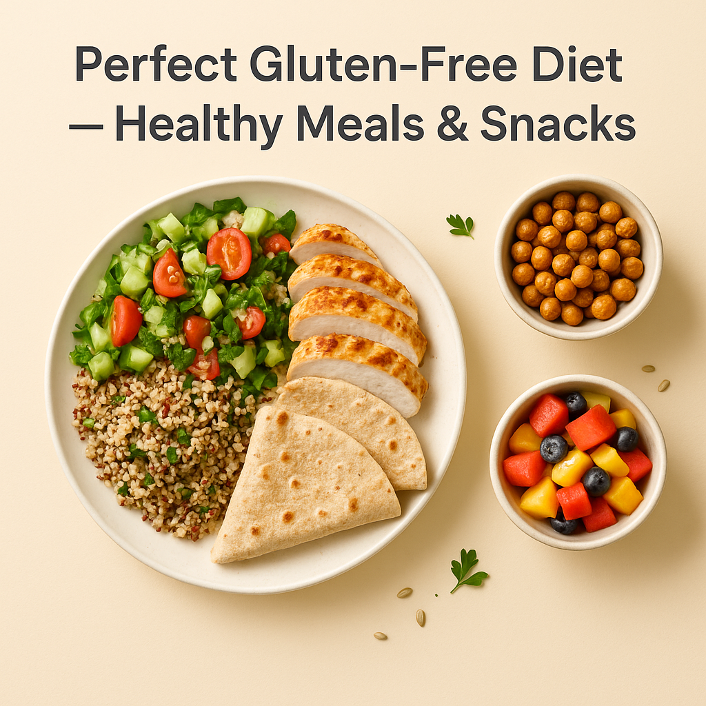 An assortment of gluten free food including baked goods and grains, ideal for a gluten free diet. Prepared using sorghum flour, these dishes are excellent gluten free meals and perfect food and snacks for anyone seeking healthy alternatives within a balanced gluten free lifestyle.